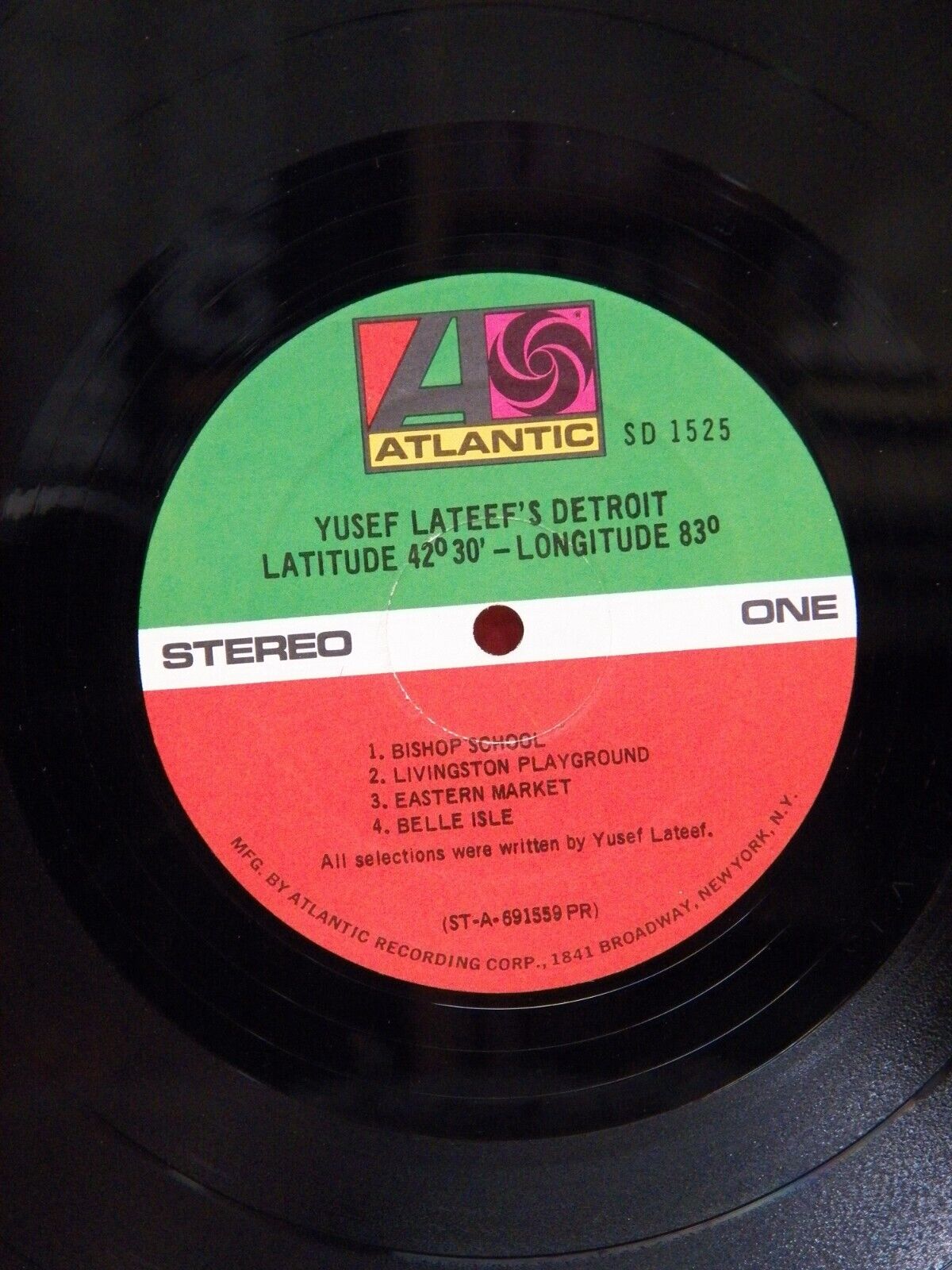 12" LP VG++/EX Yusef Lateef's Detroit Latitude 42 30 Longitude 83 1969 Atlantic 12" LP VG++/EX Yusef Lateef's Detroit Latitude 42 30 Longitude 83 1969 Atlantic