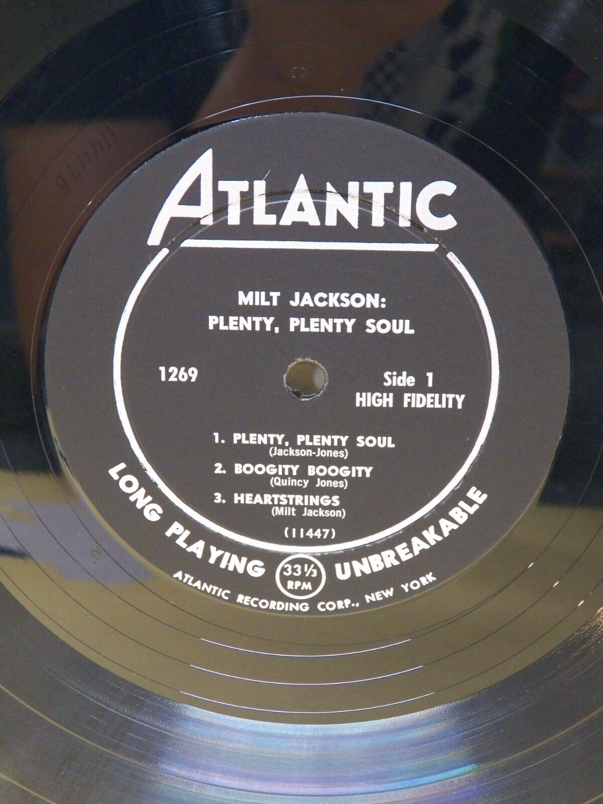 12" LP VG++/EX Milt Jackson Plenty, Plenty Soul 1957 Atlantic Mono 1269 12" LP VG++/EX Milt Jackson Plenty, Plenty Soul 1957 Atlantic Mono 1269