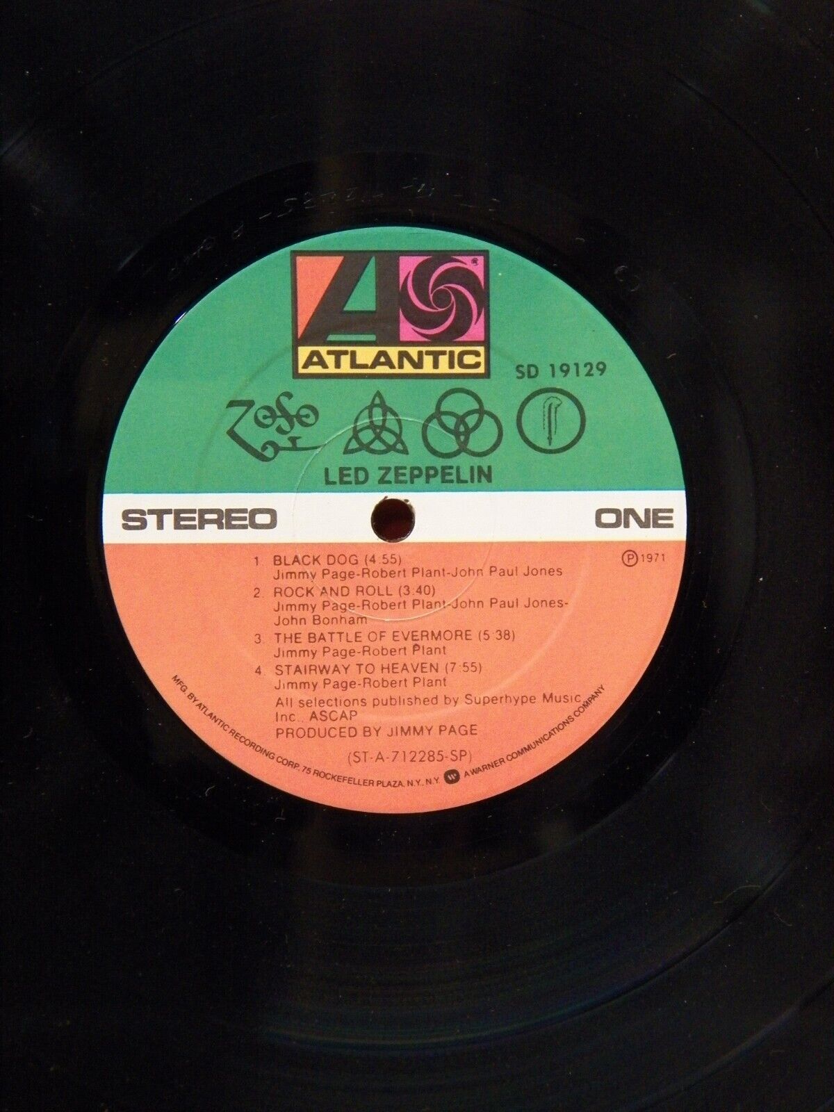 12" LP M- Led Zeppelin Untitled 1977 Atlantic Reissue SD 19129 12" LP M- Led Zeppelin Untitled 1977 Atlantic Reissue SD 19129