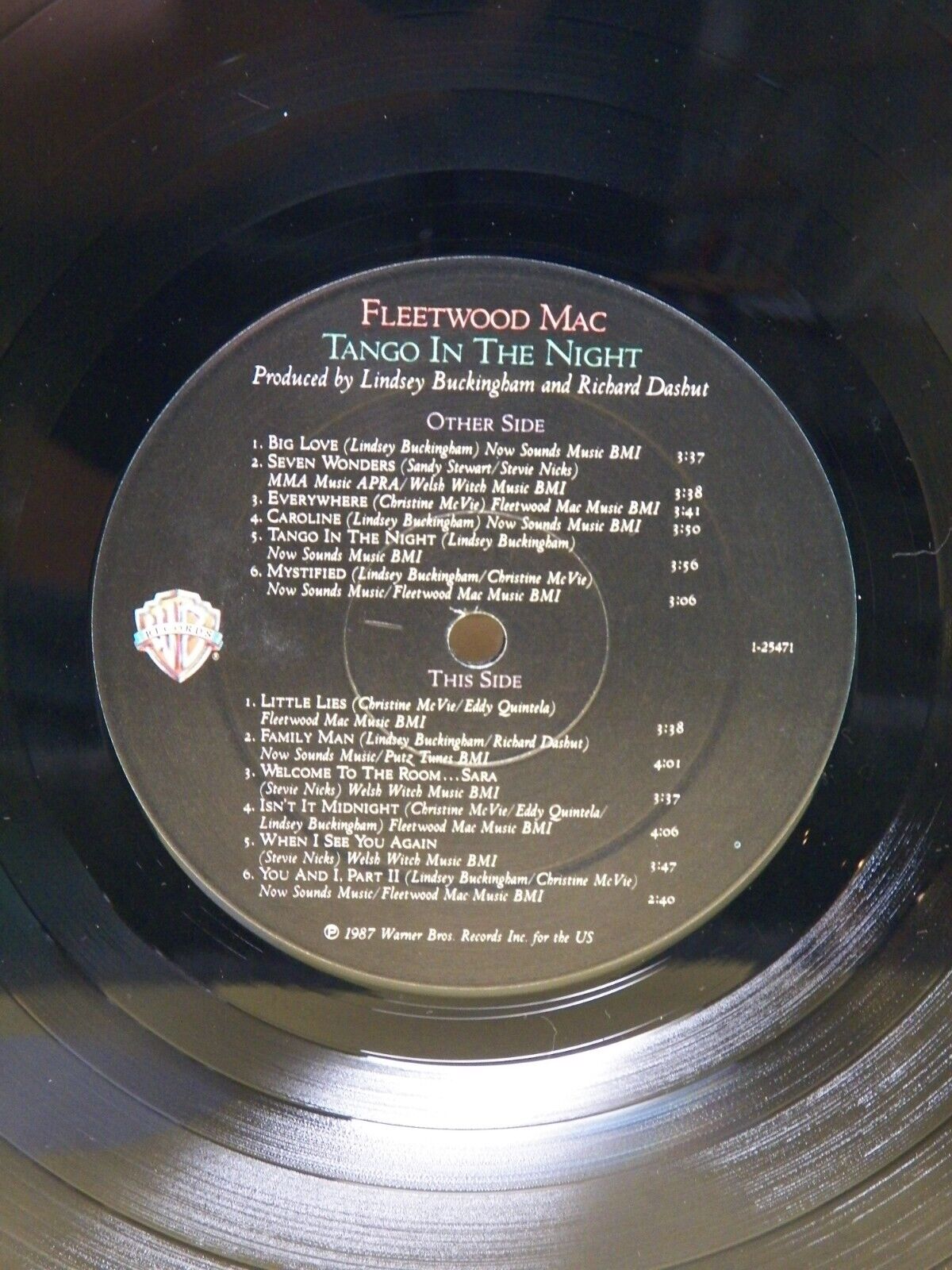 12" LP EX Fleetwood Mac Tango In The Night 1987 Warner Bros. 9 25471-1 12" LP EX Fleetwood Mac Tango In The Night 1987 Warner Bros. 9 25471-1