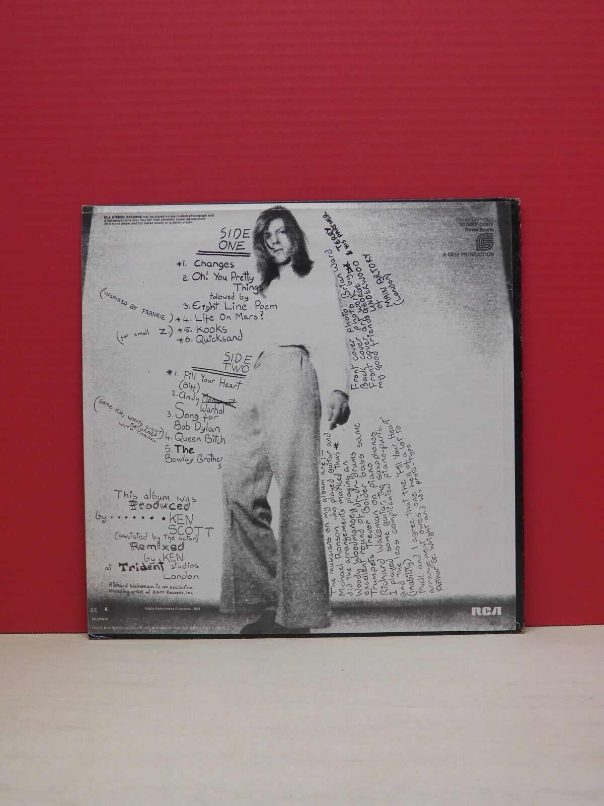 12" LP EX David Bowie Hunky Dory 1975 RCA Victor Reissue LSP-4623 12" LP EX David Bowie Hunky Dory 1975 RCA Victor Reissue LSP-4623