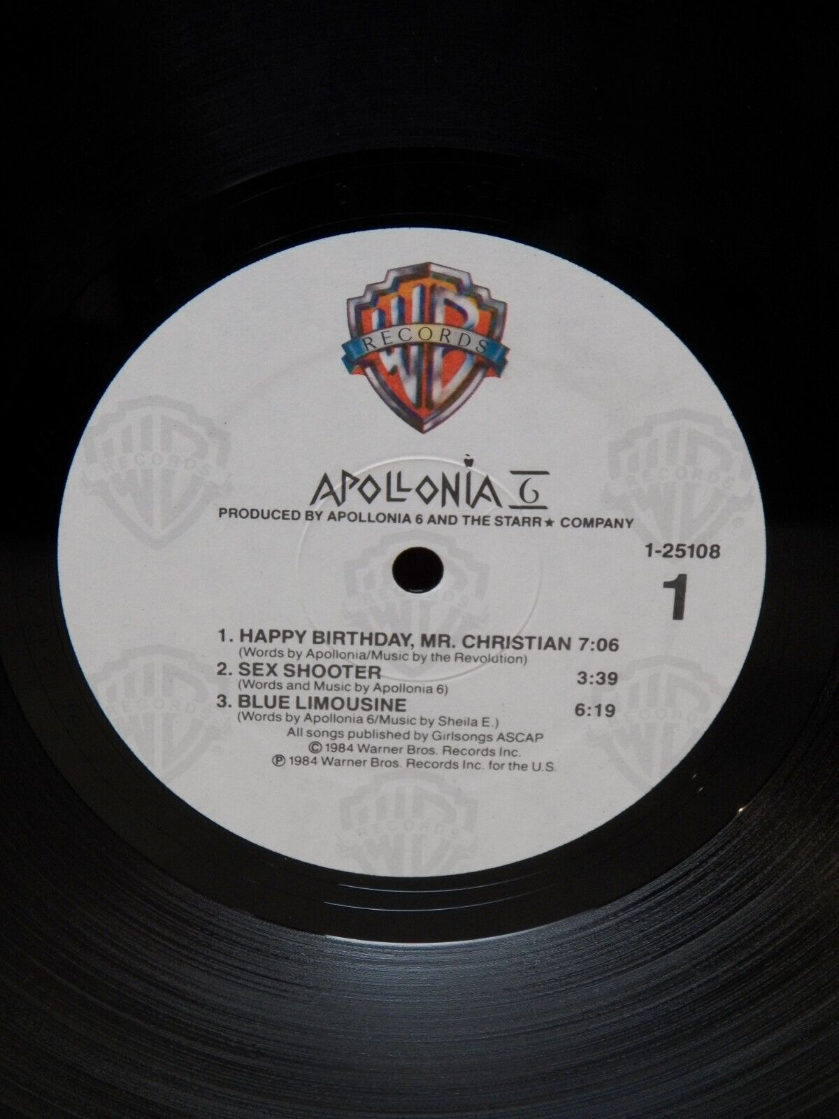 12" LP EX Apollonia 6 Apollonia 6 1984 Warner Bros. 9 25108-1 12" LP EX Apollonia 6 Apollonia 6 1984 Warner Bros. 9 25108-1