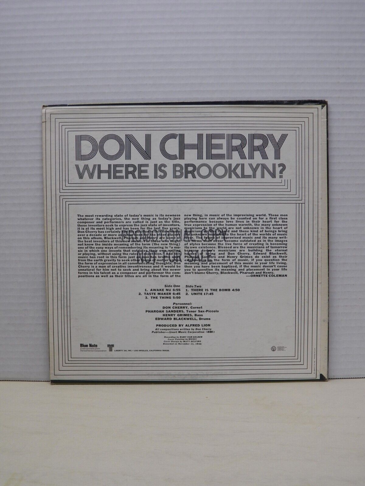 12" LP NM Don Cherry Where Is Brooklyn? 1969 Blue Note Stereo Promo BST 84311 12" LP NM Don Cherry Where Is Brooklyn? 1969 Blue Note Stereo Promo BST 84311