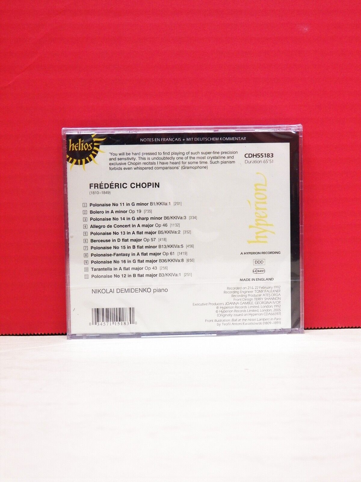 Sealed CD Nikolai Demidenko Demidenko Plays Chopin 2005 Helios Reissue UK Import Sealed CD Nikolai Demidenko Demidenko Plays Chopin 2005 Helios Reissue UK Import