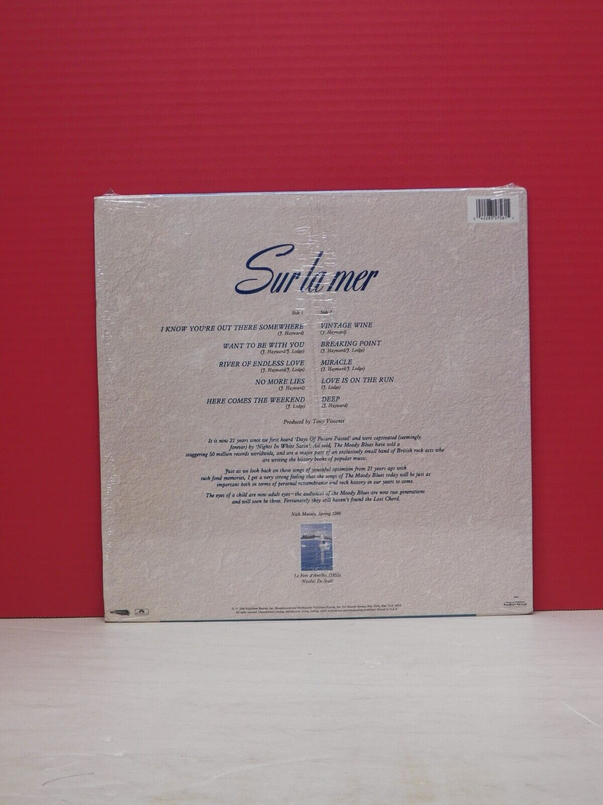 Sealed 12" LP The Moody Blues Sur La Mer 1988 Polydor 835 756-1 Sealed 12" LP The Moody Blues Sur La Mer 1988 Polydor 835 756-1