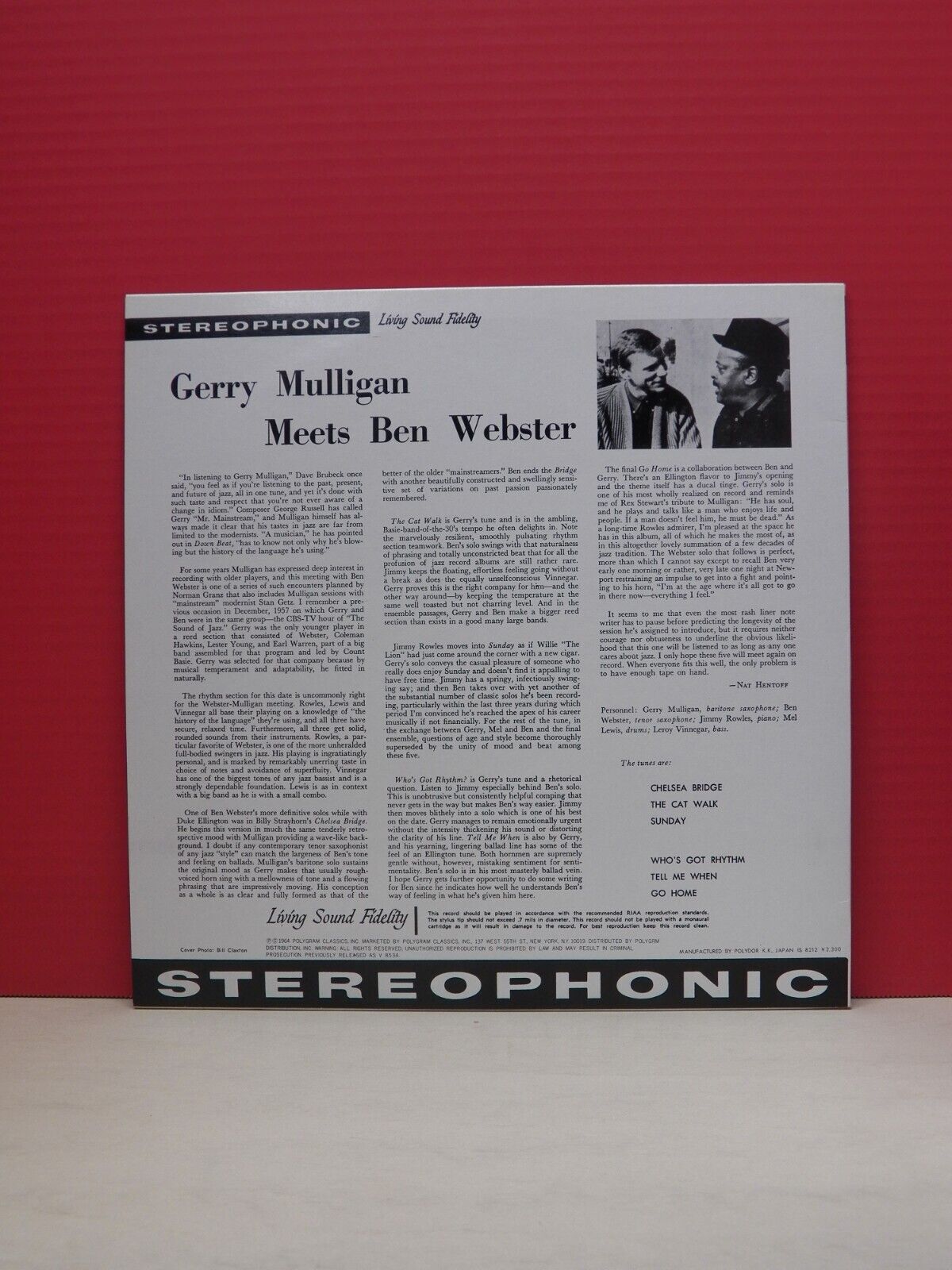 12" LP NM Gerry Mulligan Meets Ben Webster Verve Reissue Japan Import UMJ 3093 12" LP NM Gerry Mulligan Meets Ben Webster Verve Reissue Japan Import UMJ 3093