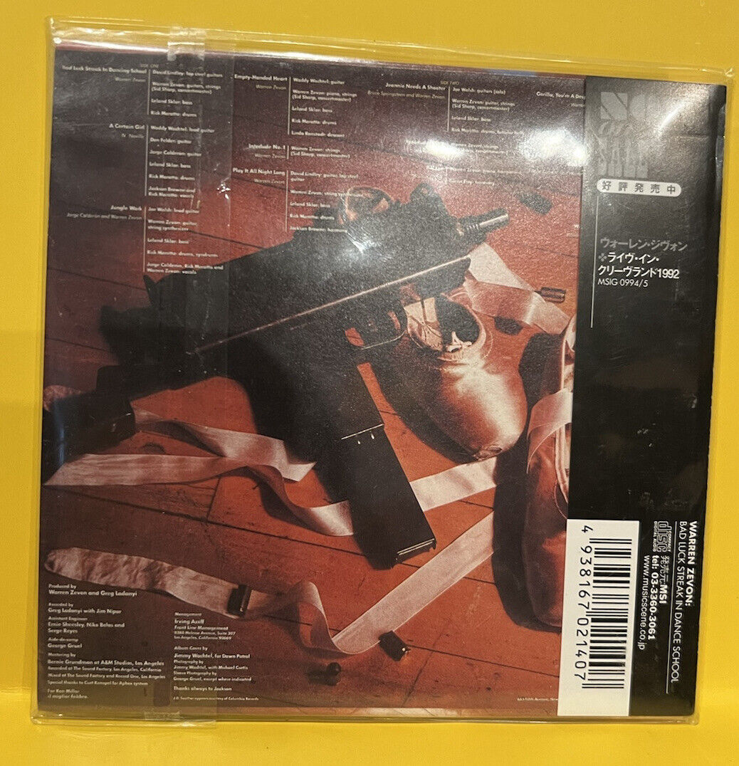 Sealed CD Warren Zevon Bad Luck Streak in Dancing School MSIM 034 Japan Sealed CD Warren Zevon Bad Luck Streak in Dancing School MSIM 034 Japan