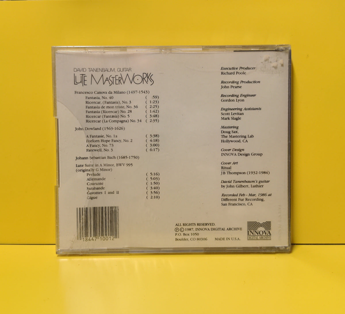 David Tanenbaum - Lute Masterworks - 1987 - IDA 1001-2 New - Sealed - CDs David Tanenbaum - Lute Masterworks - 1987 - IDA 1001-2 New - Sealed - CDs