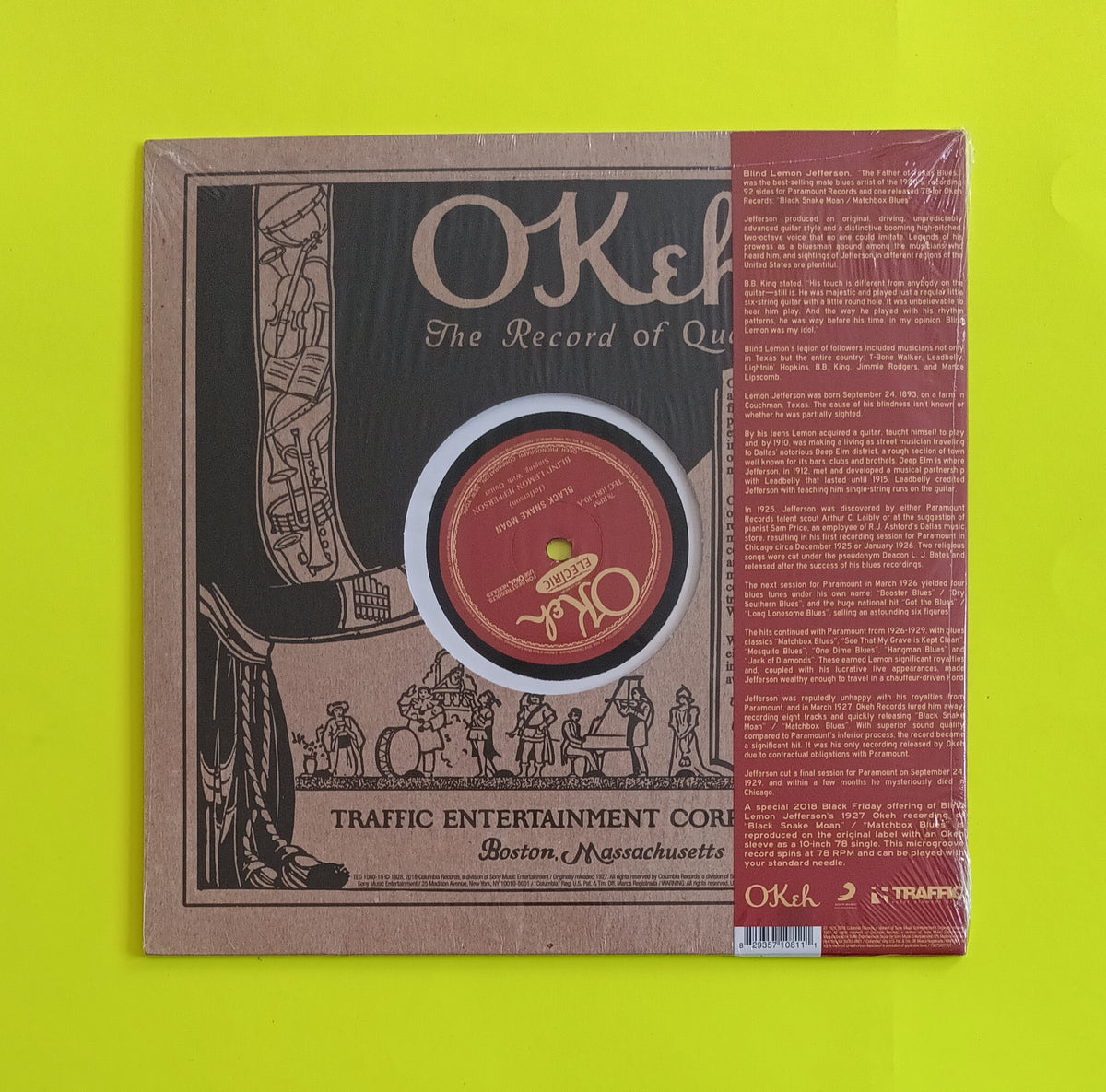 Blind Lemon Jefferson - Black Snake Moan / Matchbox Blues - 2018 - TEG 1081-10 New - Sealed - RSD 10" Vinyl Blind Lemon Jefferson - Black Snake Moan / Matchbox Blues - 2018 - TEG 1081-10 New - Sealed - RSD 10" Vinyl