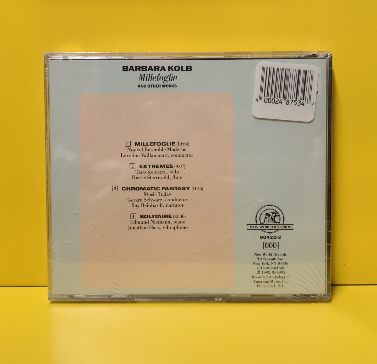 Barbara Kolb - Millefoglie And Other Works - 1992 - 80422-2 New - Sealed - CDs Barbara Kolb - Millefoglie And Other Works - 1992 - 80422-2 New - Sealed - CDs