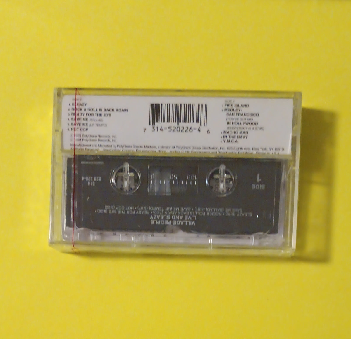 Village People - Live And Sleazy - 1994 - 314 520 226-4 New - Sealed - Cassette Village People - Live And Sleazy - 1994 - 314 520 226-4 New - Sealed - Cassette