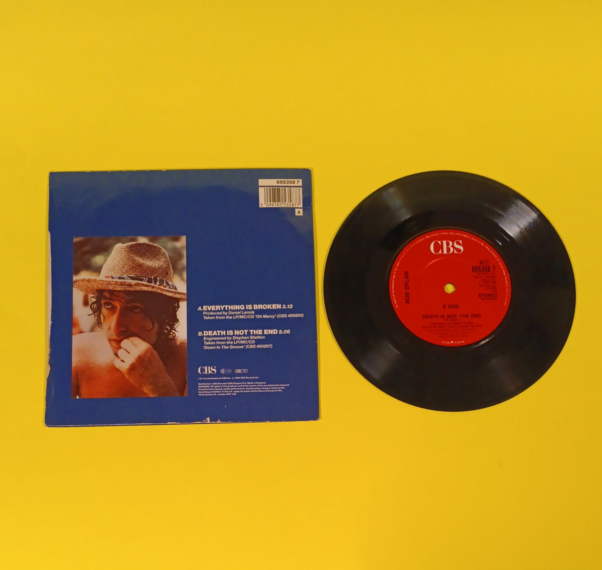 Bob Dylan - Everything Is Broken (UK 7") - 1989 - 655358 7 Used - VG+ - Vinyl Bob Dylan - Everything Is Broken (UK 7") - 1989 - 655358 7 Used - VG+ - Vinyl