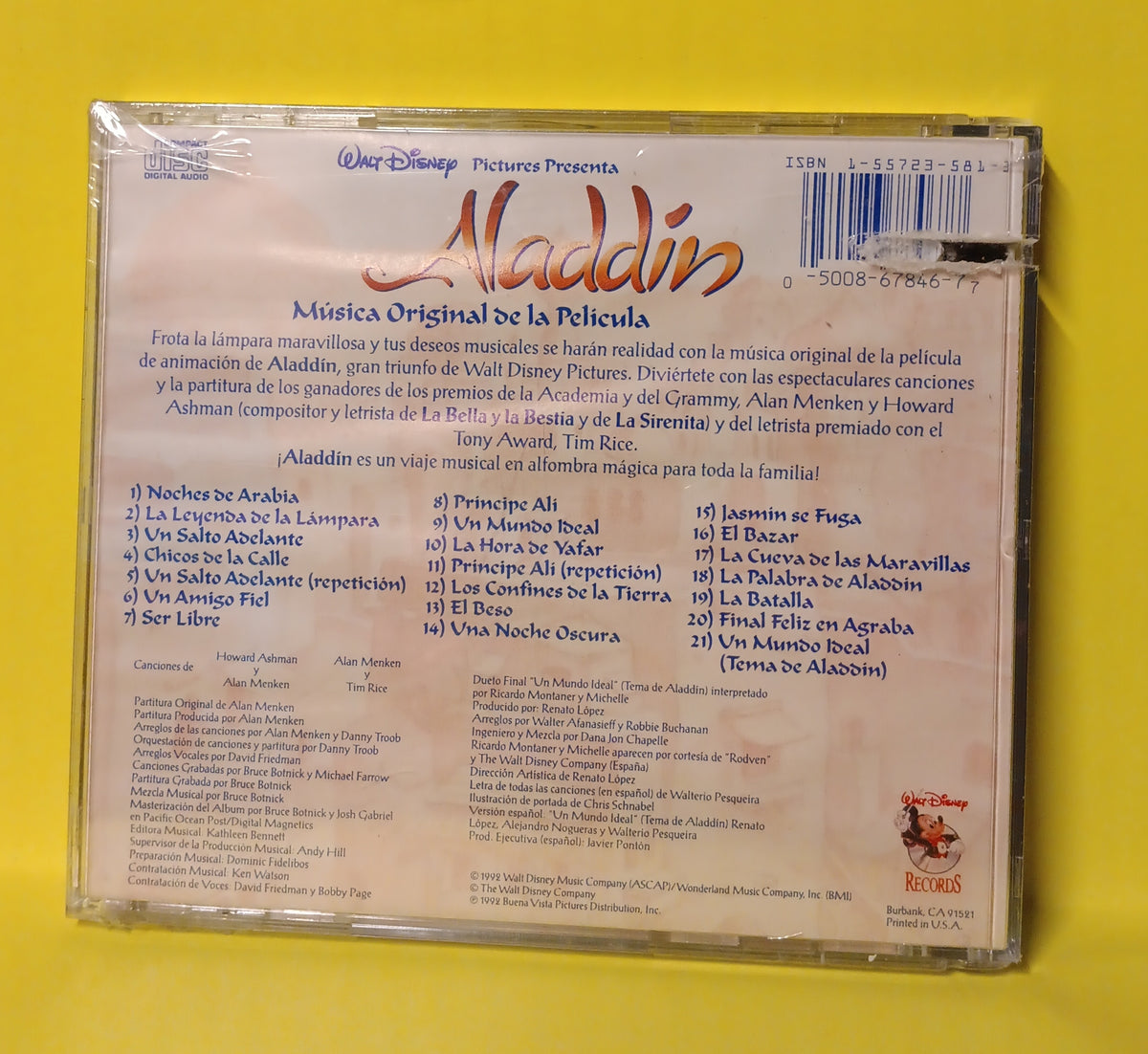 Various - Disney's Aladdin Soundtrack (Spanish Edition) - 1992 - 67846-7 New - Sealed - CDs Various - Disney's Aladdin Soundtrack (Spanish Edition) - 1992 - 67846-7 New - Sealed - CDs
