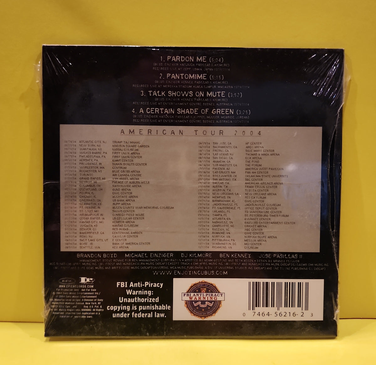 Incubus (2) - Live 2004 - 2004 - ESK 56216 New - Sealed - CDs Incubus (2) - Live 2004 - 2004 - ESK 56216 New - Sealed - CDs