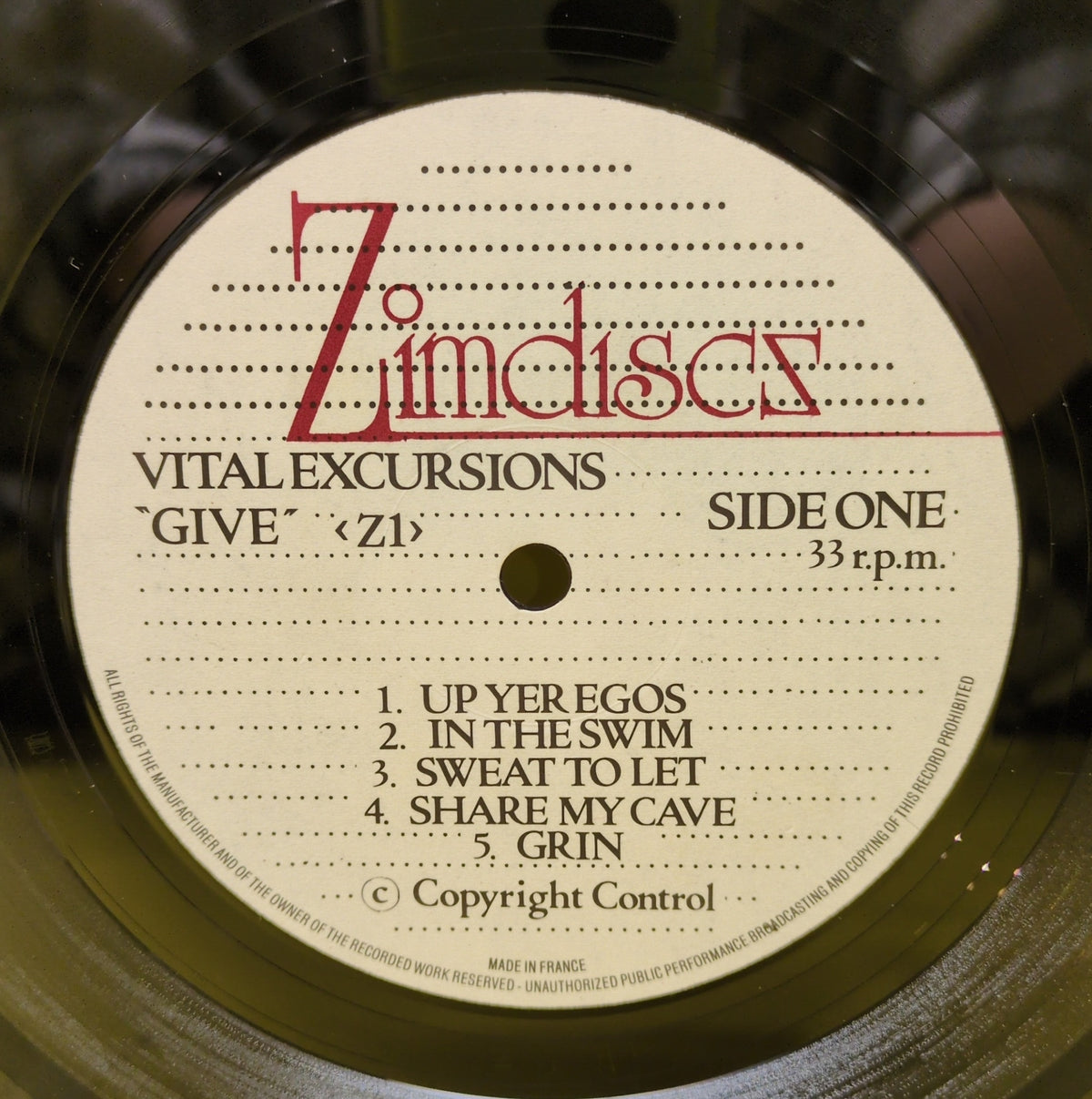 Vital Excursions - Give! - 1982 - Z1 Used - VG+ - Vinyl Vital Excursions - Give! - 1982 - Z1 Used - VG+ - Vinyl