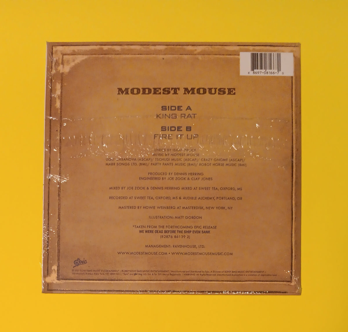 Modest Mouse - King Rat / Fire It Up - 2007 - 88697 08166 7 New - Sealed - 7" Vinyl Modest Mouse - King Rat / Fire It Up - 2007 - 88697 08166 7 New - Sealed - 7" Vinyl