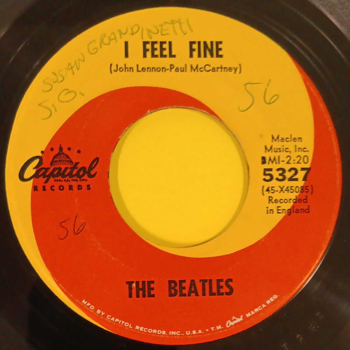The Beatles - I Feel Fine / She's a Woman 7" - 1964 - 5327 Used - VG+ - Vinyl The Beatles - I Feel Fine / She's a Woman 7" - 1964 - 5327 Used - VG+ - Vinyl