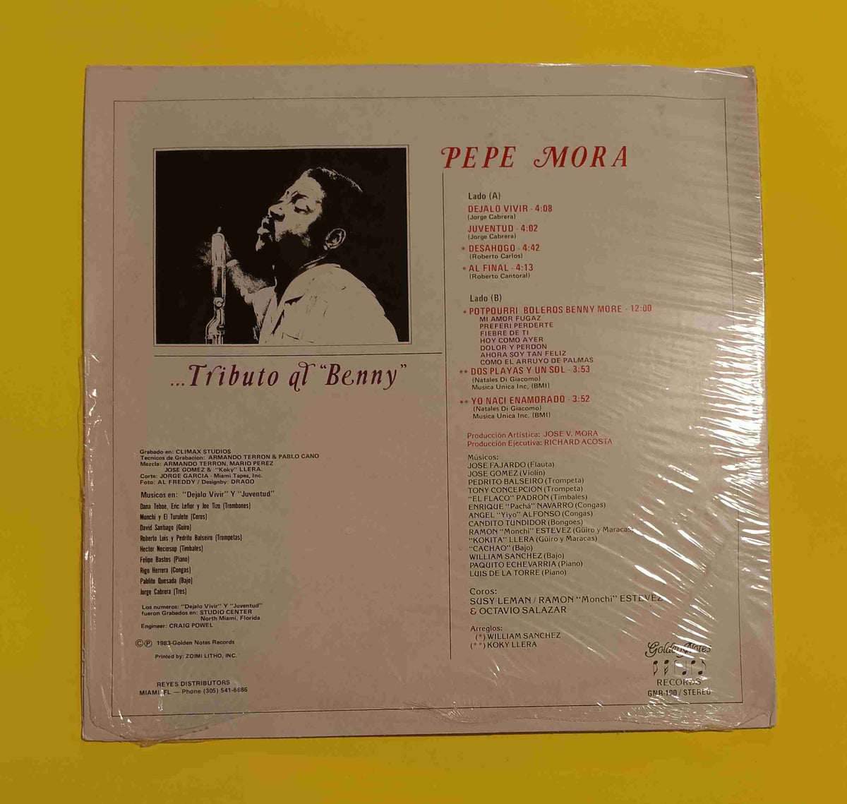 Pepe Mora - Tributo al Benny - 1983 - GNR-100 New - Sealed - Vinyl Pepe Mora - Tributo al Benny - 1983 - GNR-100 New - Sealed - Vinyl