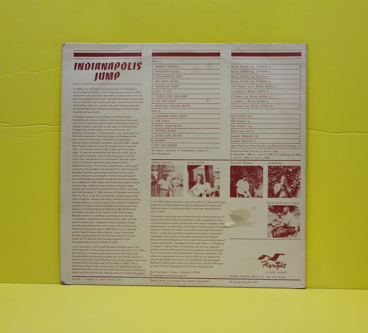 Various - Indianapolis Jump - 1977 - LP 523 Used - VG++ - Vinyl - Mono Various - Indianapolis Jump - 1977 - LP 523 Used - VG++ - Vinyl - Mono