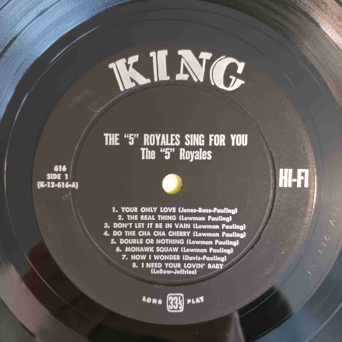 The 5 Royales - Sing For You ORIGINAL DG - 1959 - King 616 Used - VG+ - Vinyl The 5 Royales - Sing For You ORIGINAL DG - 1959 - King 616 Used - VG+ - Vinyl