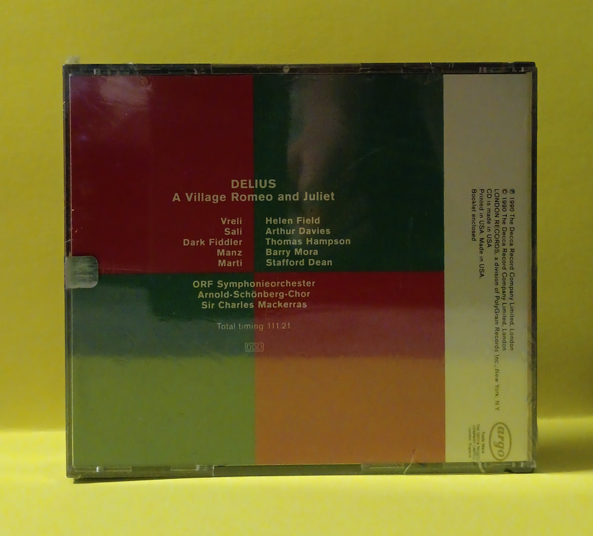 Delius: Field, Davies, Hampson, Schonberg-Chor - A Village Romeo and Juliet - 1990 - 430 275-2 New - Sealed - CDs Delius: Field, Davies, Hampson, Schonberg-Chor - A Village Romeo and Juliet - 1990 - 430 275-2 New - Sealed - CDs