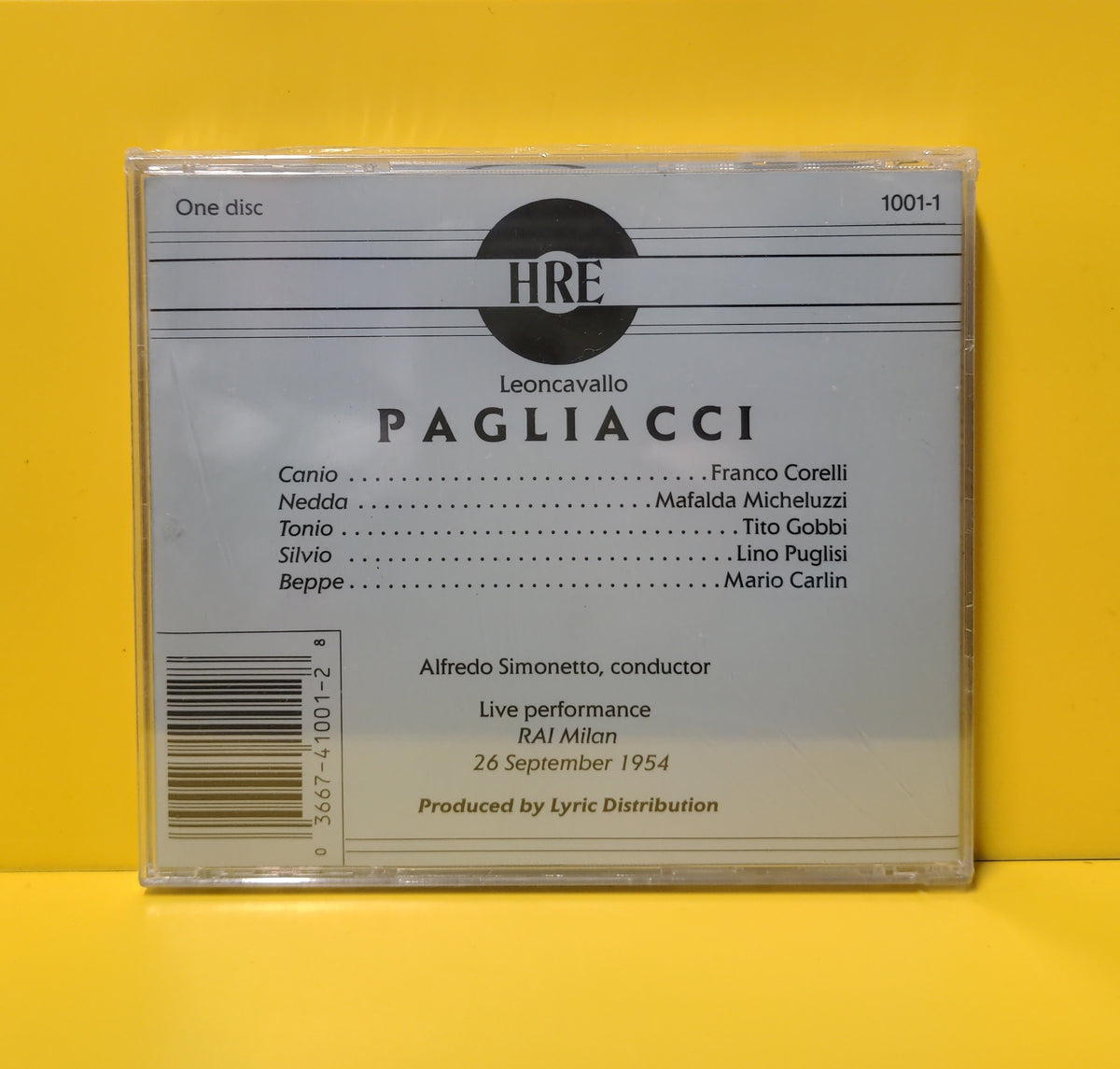 Leoncavallo, Franco Corelli, Mafalda Micheluzzi, Tito Gobbi, Lino Puglisi, Mario Carlin - Pagliacci - 1992 - 1001-1 New - Sealed - CDs Leoncavallo, Franco Corelli, Mafalda Micheluzzi, Tito Gobbi, Lino Puglisi, Mario Carlin - Pagliacci - 1992 - 1001-1 New - Sealed - CDs
