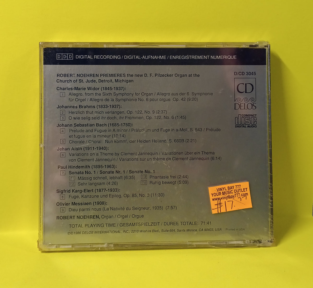 Robert Noehren - Premieres - 1986 - D/CD 3045 New - Sealed - CDs Robert Noehren - Premieres - 1986 - D/CD 3045 New - Sealed - CDs