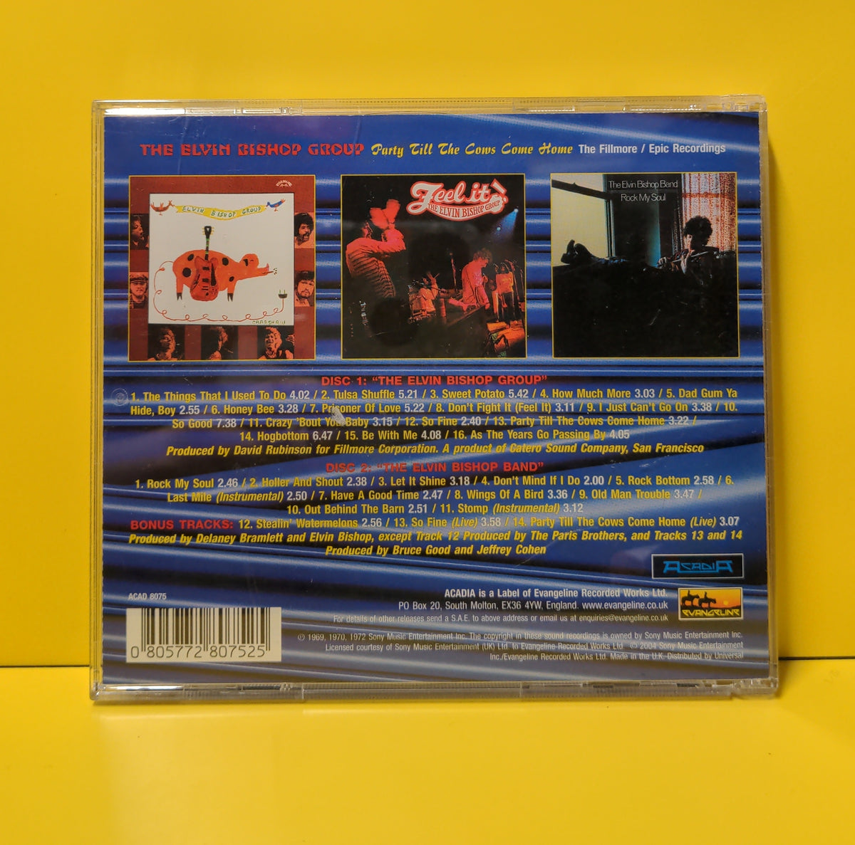 The Elvin Bishop Group - Party Till The Cows Come Home - 2004 - ACAD 8075 Used - EX - 2xCD The Elvin Bishop Group - Party Till The Cows Come Home - 2004 - ACAD 8075 Used - EX - 2xCD