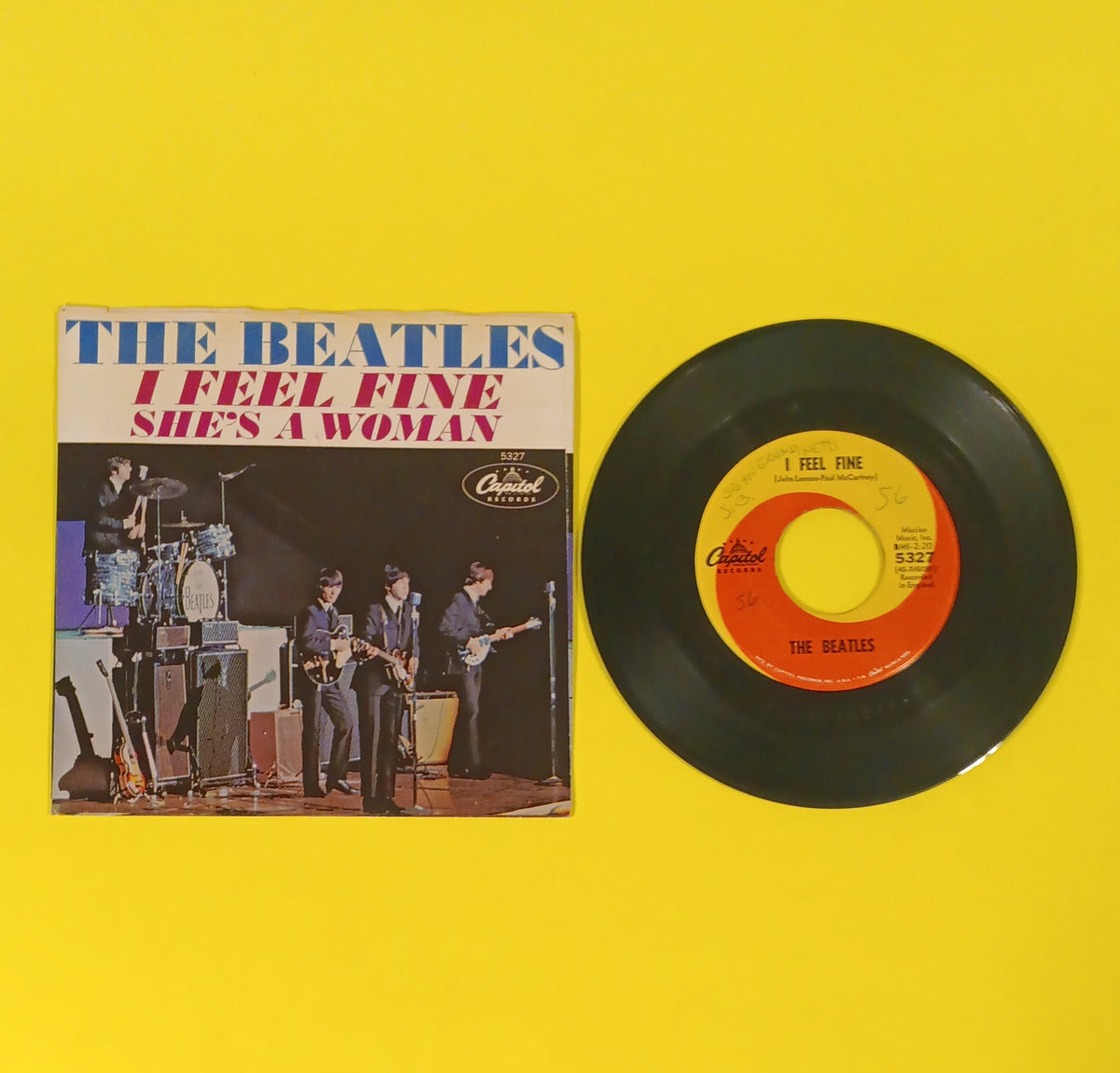 The Beatles - I Feel Fine / She's a Woman 7" - 1964 - 5327 Used - VG+ - Vinyl The Beatles - I Feel Fine / She's a Woman 7" - 1964 - 5327 Used - VG+ - Vinyl