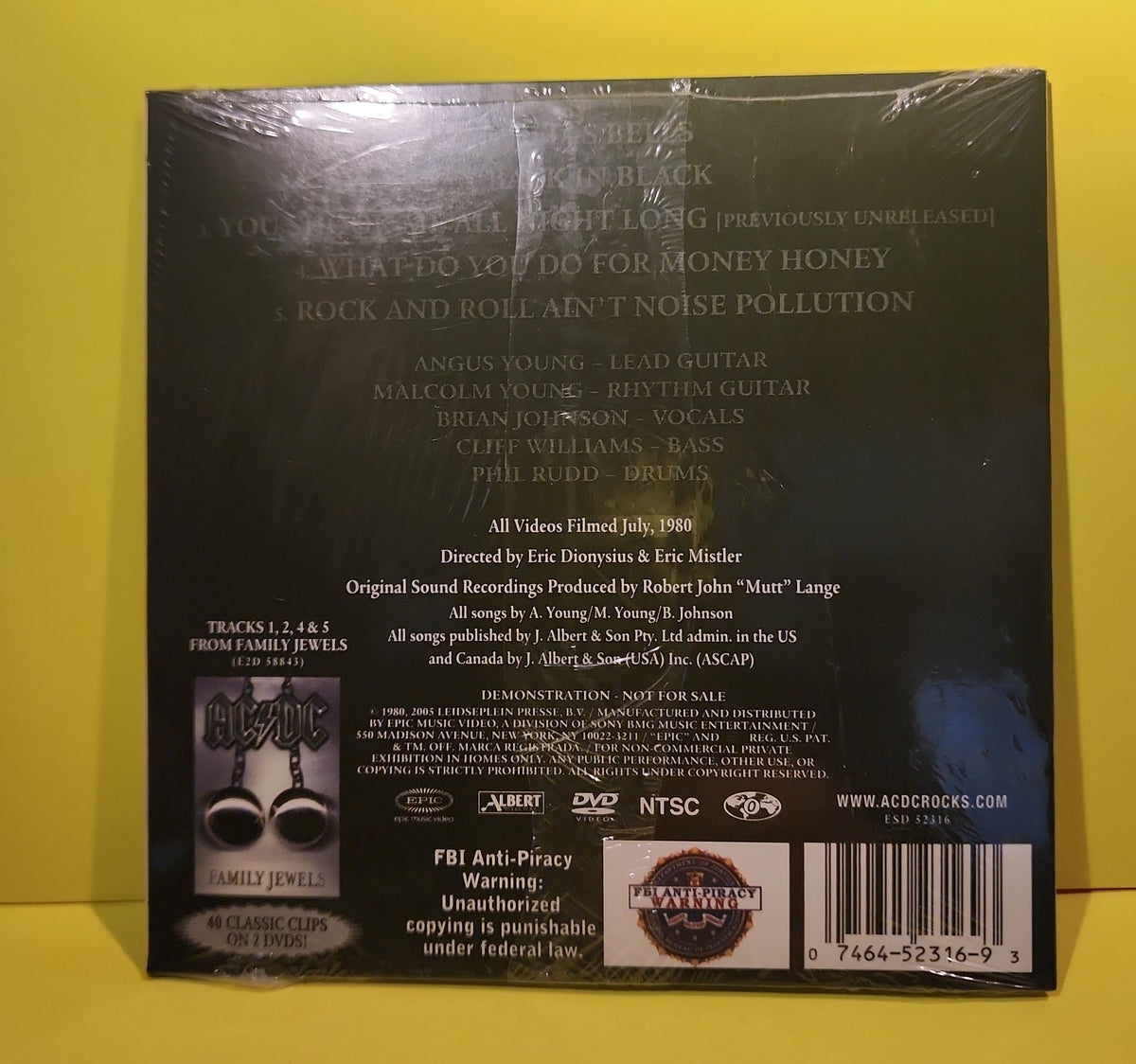 AC/DC - Back In Black (The Videos) - 2005 - ESD 52316 New - Sealed AC/DC - Back In Black (The Videos) - 2005 - ESD 52316 New - Sealed