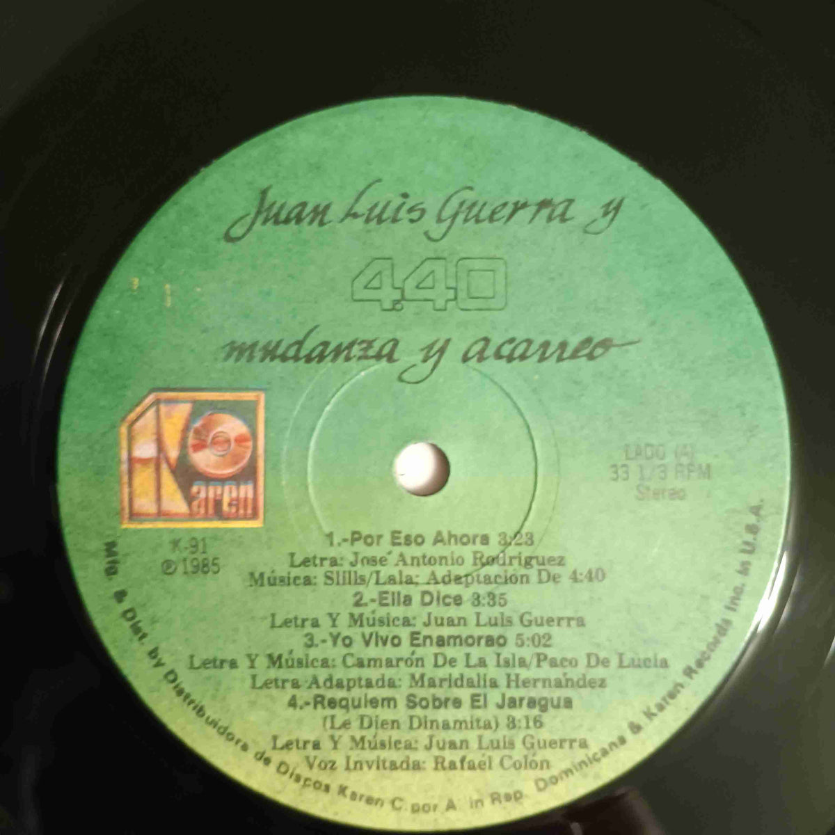 Juan Luis Guerra y 4.40 - Mudanza y Acarreo Dominican Rep Merengue - 1985 - K-91 Used - VG++ - Vinyl Juan Luis Guerra y 4.40 - Mudanza y Acarreo Dominican Rep Merengue - 1985 - K-91 Used - VG++ - Vinyl