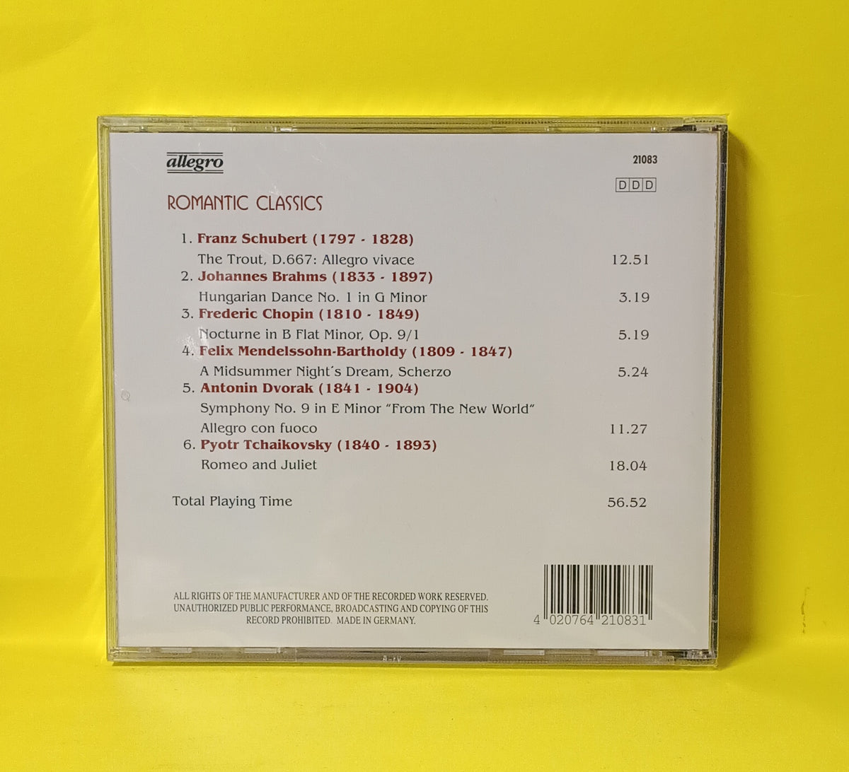 Various - Romantic Classics: Chopin - 21083 New - Sealed - CDs Various - Romantic Classics: Chopin - 21083 New - Sealed - CDs