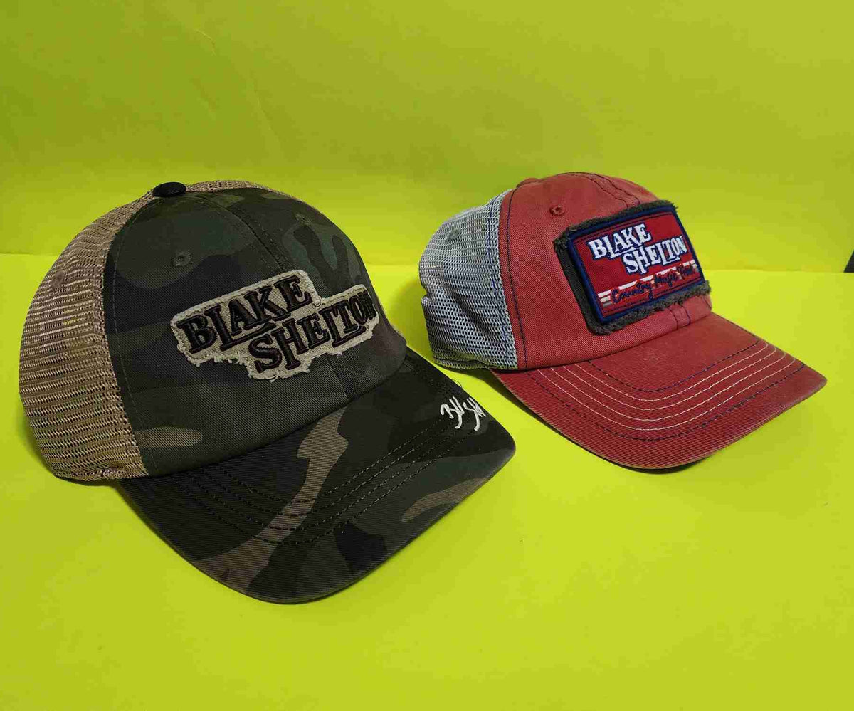 Lot of 2 Blake Shelton Trucker Hat / Snapback Cap Tour Merch Country Music Freak - New - Music Memorabilia Lot of 2 Blake Shelton Trucker Hat / Snapback Cap Tour Merch Country Music Freak - New - Music Memorabilia