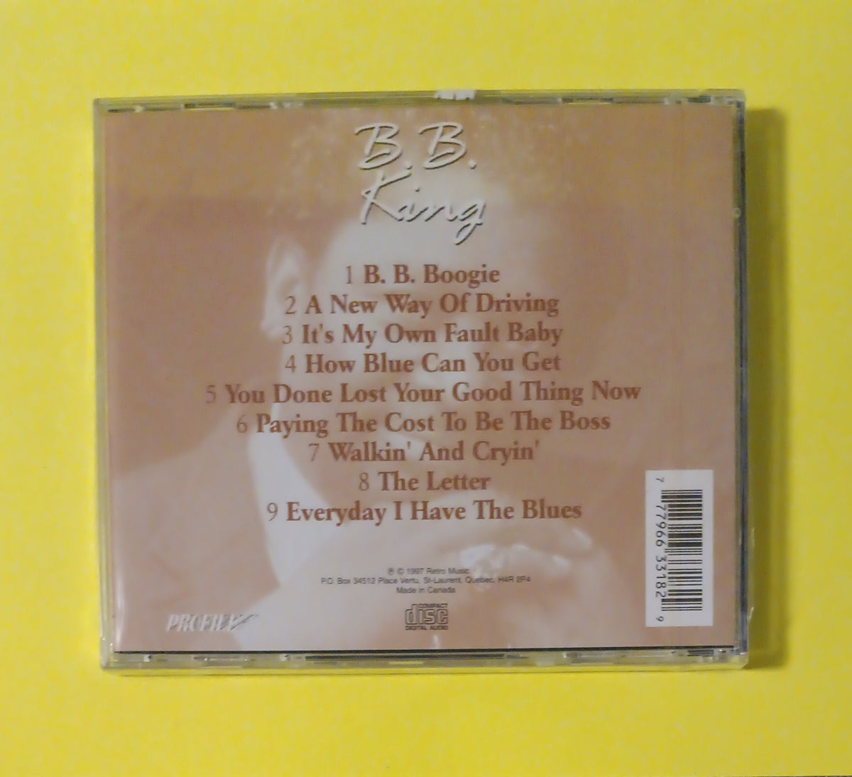 B.B. King - A Profile Of - 1997 - PRO33182 New - Sealed - CDs B.B. King - A Profile Of - 1997 - PRO33182 New - Sealed - CDs