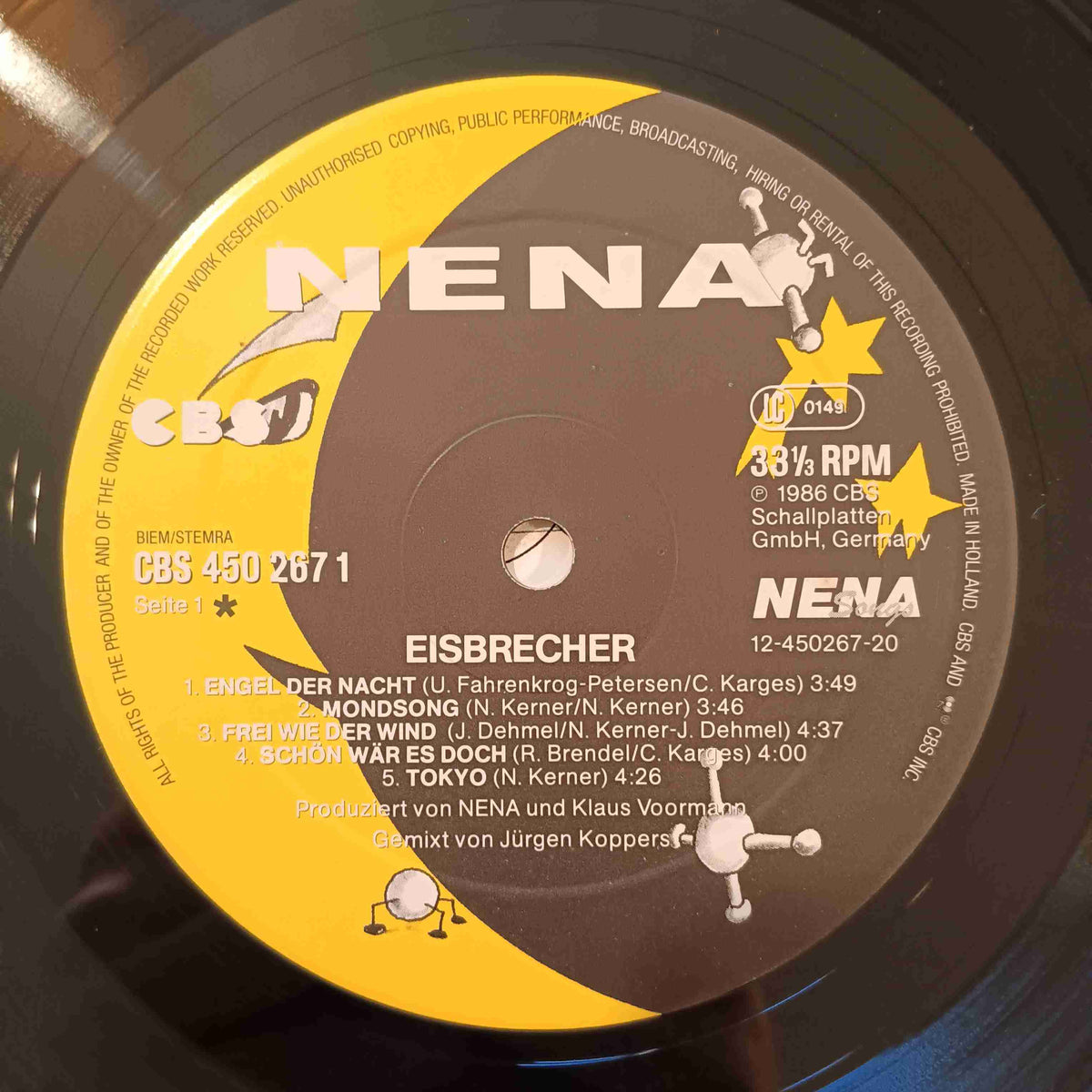 Nena - Eisbrecher (Original German Press) - 1986 - CBS 450267 1 Used - EX - Vinyl Nena - Eisbrecher (Original German Press) - 1986 - CBS 450267 1 Used - EX - Vinyl