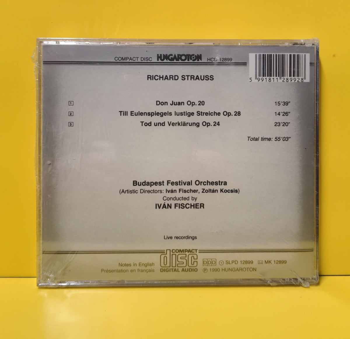 Richard Strauss, Budapest Festival Orchestra, Ivan Fischer - Till Eulenspiegel / Don Juan / Tod Und Verklarung - 1990 - HCD 12899 New - Sealed - CDs Richard Strauss, Budapest Festival Orchestra, Ivan Fischer - Till Eulenspiegel / Don Juan / Tod Und Verklarung - 1990 - HCD 12899 New - Sealed - CDs