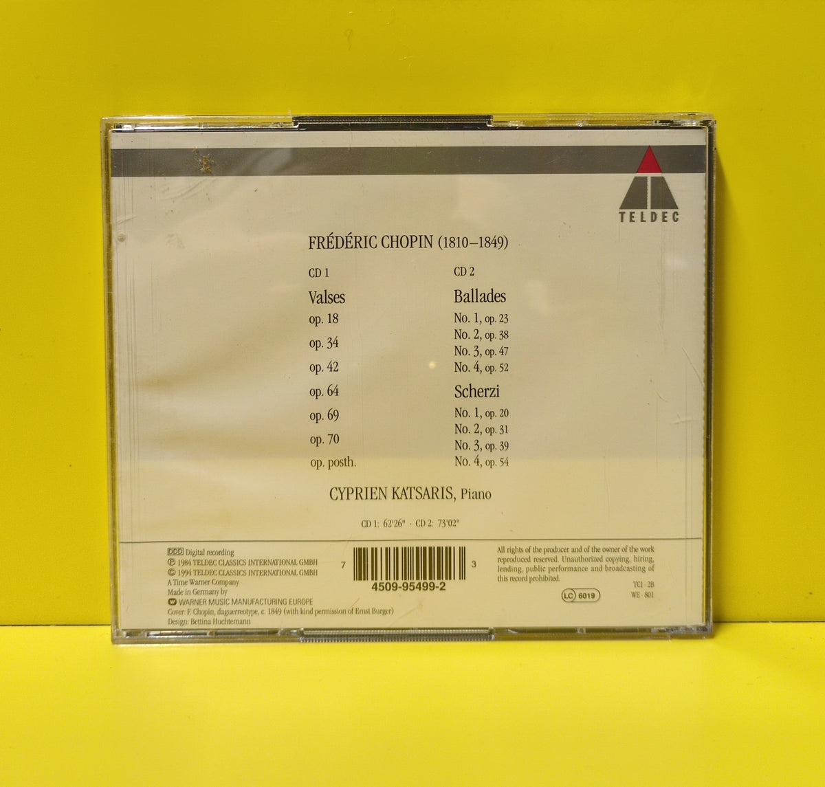 Chopin, Cyprien Katsaris - Famous Piano Works - 1994 - 4509-94499-2 Used - VG++ - CDs Chopin, Cyprien Katsaris - Famous Piano Works - 1994 - 4509-94499-2 Used - VG++ - CDs