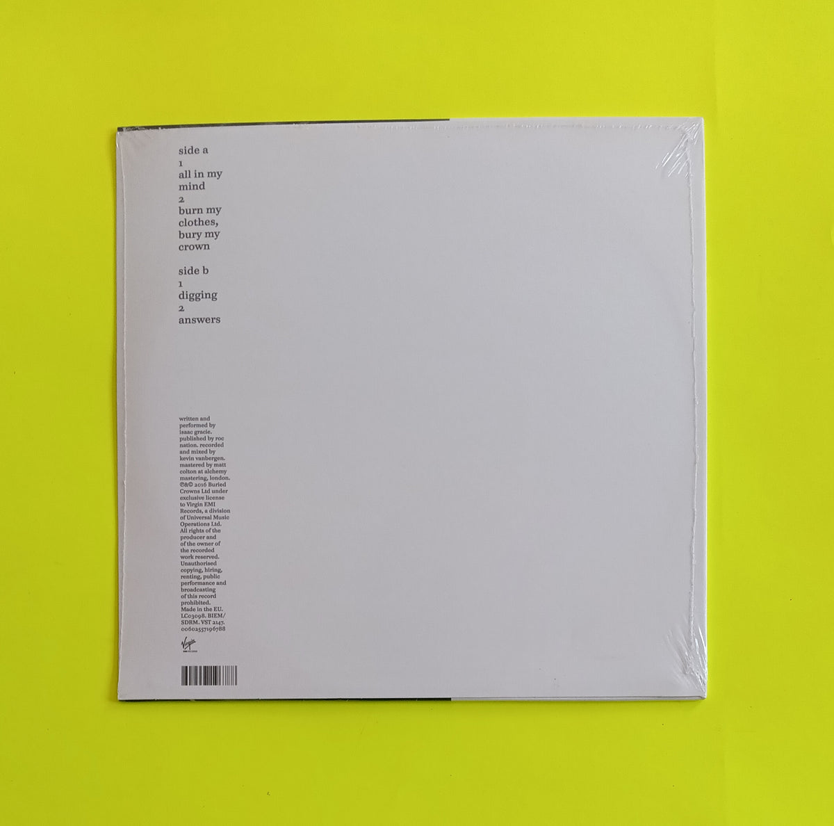 Isaac Gracie - Songs in Black and White - 2016 - VST2147 New - Sealed - 10" Vinyl Isaac Gracie - Songs in Black and White - 2016 - VST2147 New - Sealed - 10" Vinyl