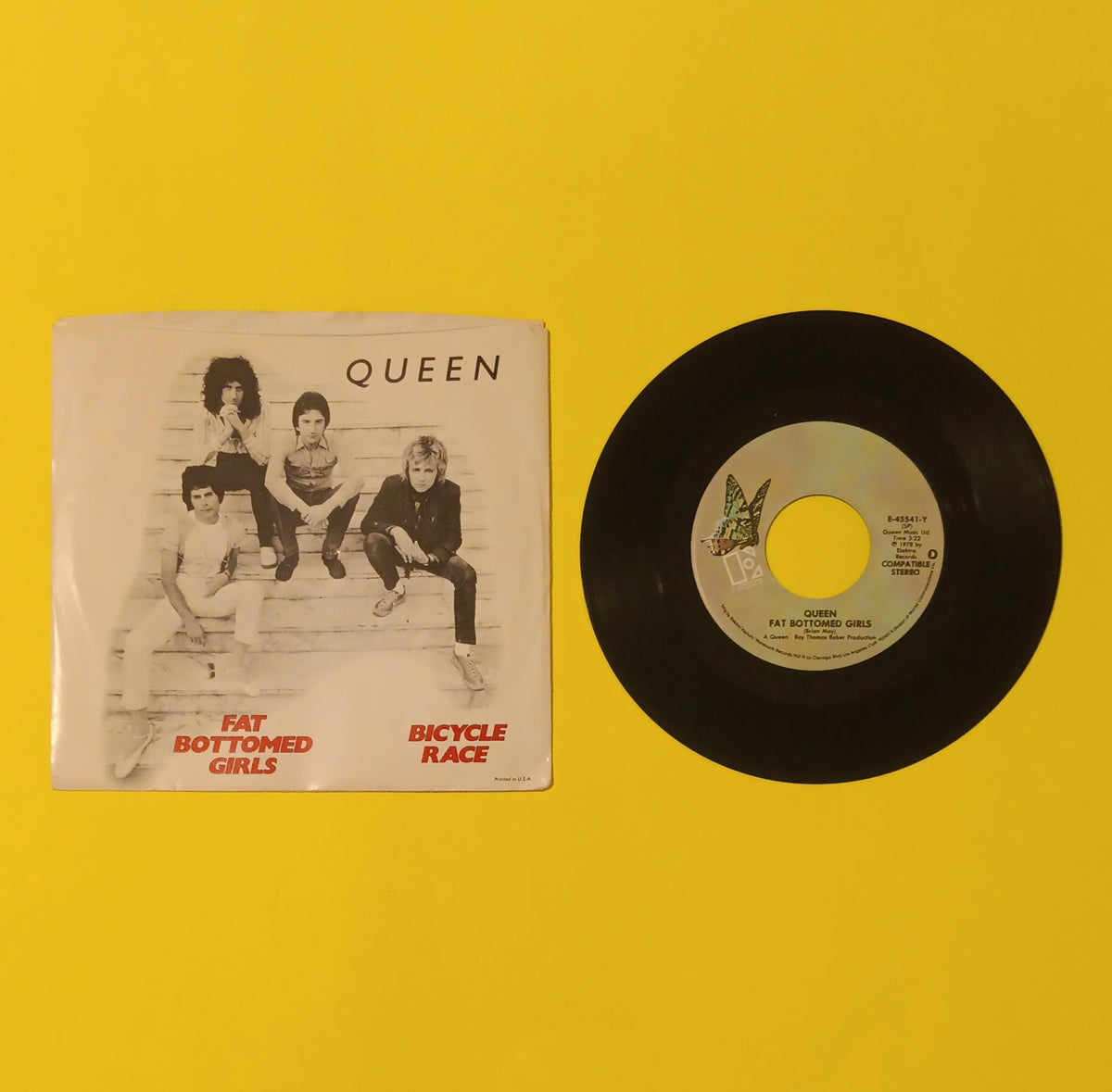 Queen - Bicycle Race / Fat Bottomed Girls - 1978 - E-45541 Used - EX - 7" Vinyl Queen - Bicycle Race / Fat Bottomed Girls - 1978 - E-45541 Used - EX - 7" Vinyl