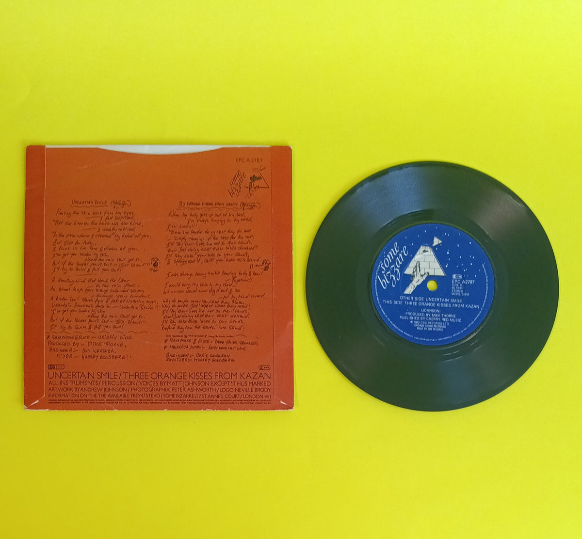 The The - Uncertain Smile (UK 7" Lyrics Rear P/S) - 1982 - EPC A2787 Used - VG++ - Vinyl The The - Uncertain Smile (UK 7" Lyrics Rear P/S) - 1982 - EPC A2787 Used - VG++ - Vinyl