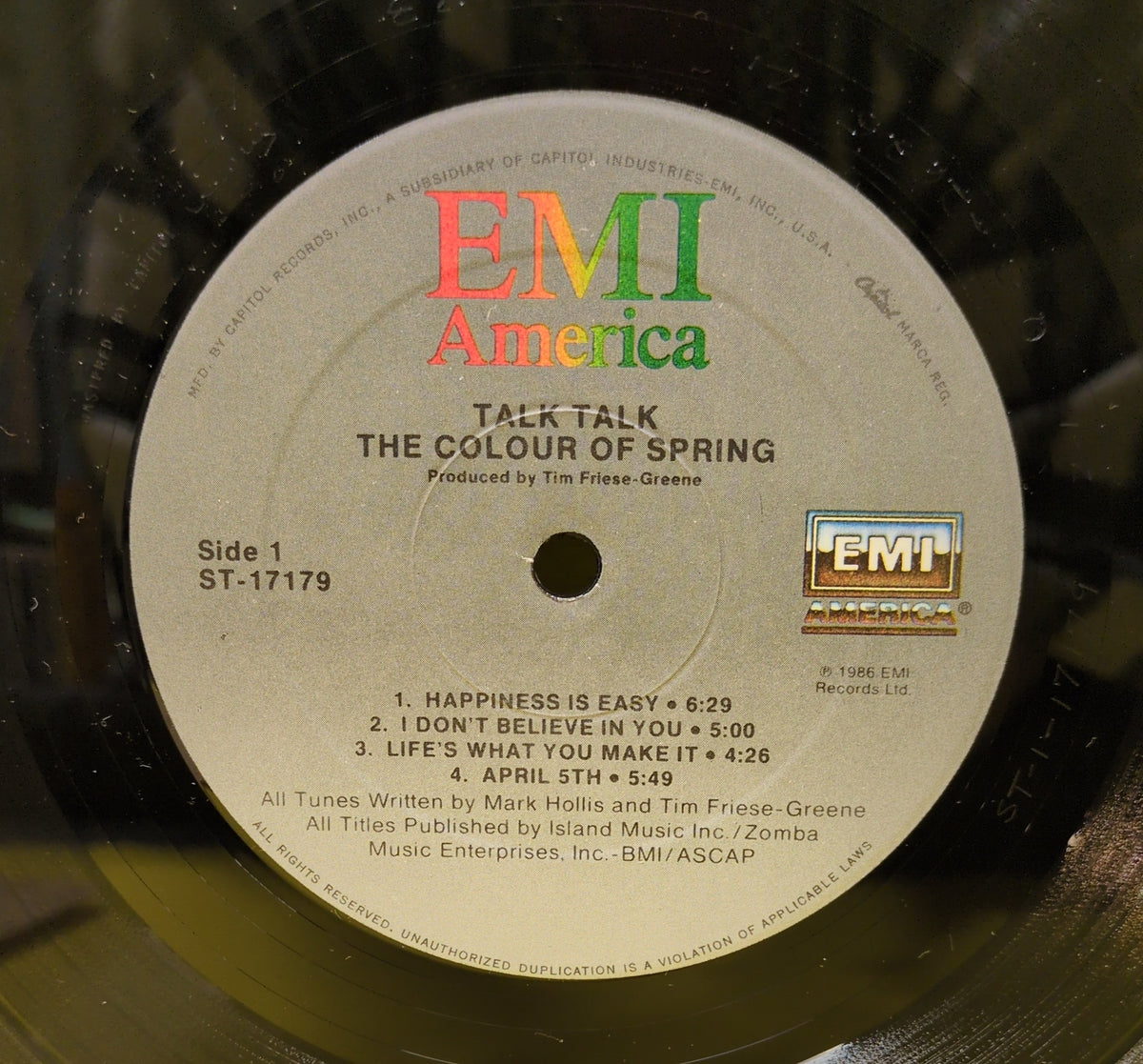Talk Talk - The Colour Of Spring - 1986 - ST-17179 Used - VG++ - Vinyl Talk Talk - The Colour Of Spring - 1986 - ST-17179 Used - VG++ - Vinyl