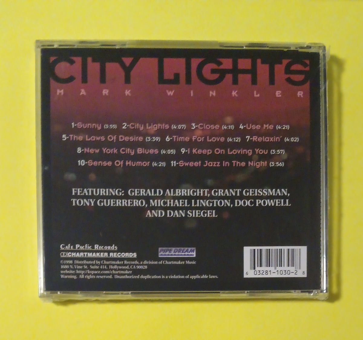 Mark Winkler - City Lights - 1998 - PDP1030 New - Sealed - CDs Mark Winkler - City Lights - 1998 - PDP1030 New - Sealed - CDs