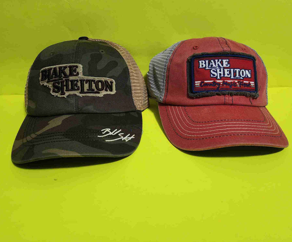 Lot of 2 Blake Shelton Trucker Hat / Snapback Cap Tour Merch Country Music Freak - New - Music Memorabilia Lot of 2 Blake Shelton Trucker Hat / Snapback Cap Tour Merch Country Music Freak - New - Music Memorabilia