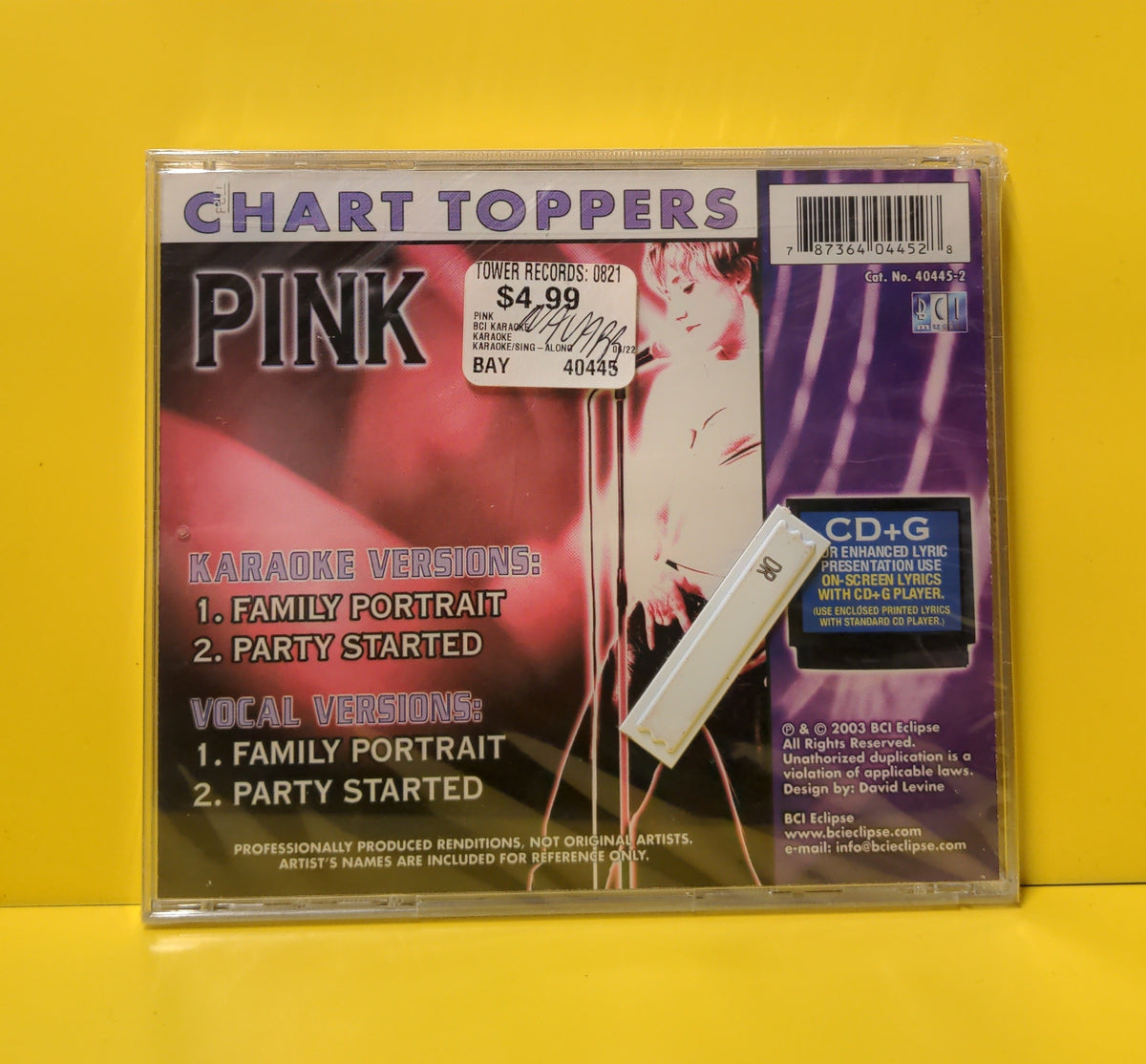 Karaoke Singles - Songs Of Pink - 2003 - 40445-2 New - Sealed - CDs Karaoke Singles - Songs Of Pink - 2003 - 40445-2 New - Sealed - CDs