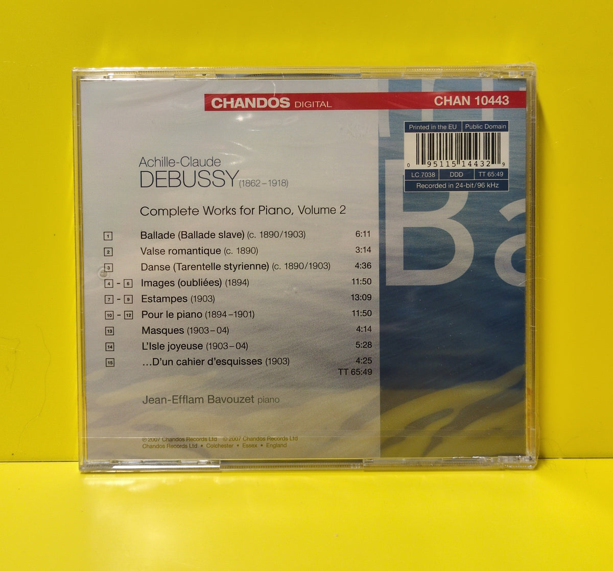 Debussy, Jean-Efflam Bavouzet - Complete Works For Piano, Volume 2 - 2007 - CHAN 10443 New - Sealed - CDs Debussy, Jean-Efflam Bavouzet - Complete Works For Piano, Volume 2 - 2007 - CHAN 10443 New - Sealed - CDs