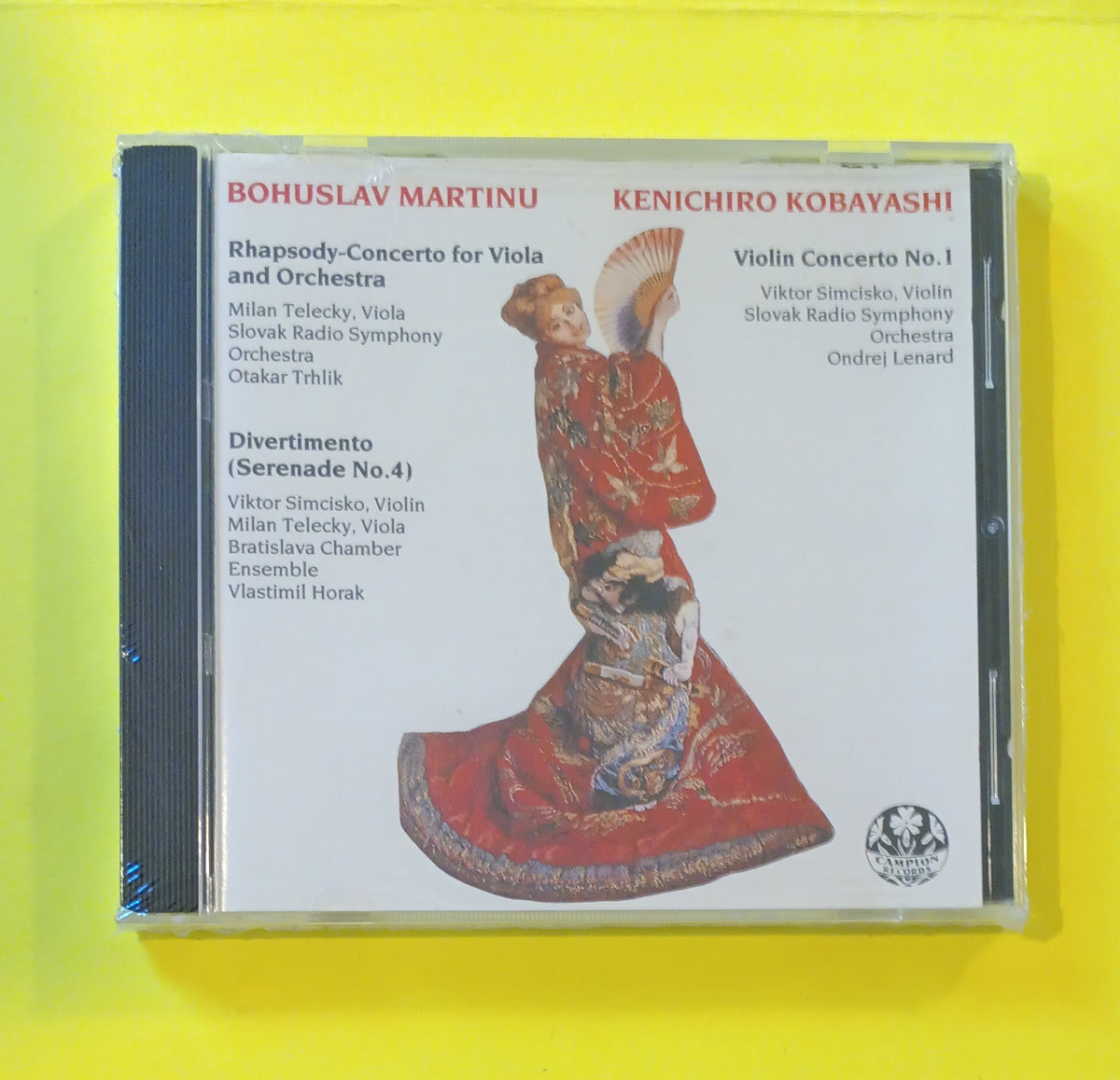 Bohuslav Martinu / Kenichiro Kobayashi - Rhapsody-Concerto For Viola And Orchestra • Divertimento (Serenade No. 4) • Violin Concerto No. 1 - 1991 - RRCD 1317 New - Sealed - CDs Bohuslav Martinu / Kenichiro Kobayashi - Rhapsody-Concerto For Viola And Orchestra • Divertimento (Serenade No. 4) • Violin Concerto No. 1 - 1991 - RRCD 1317 New - Sealed - CDs