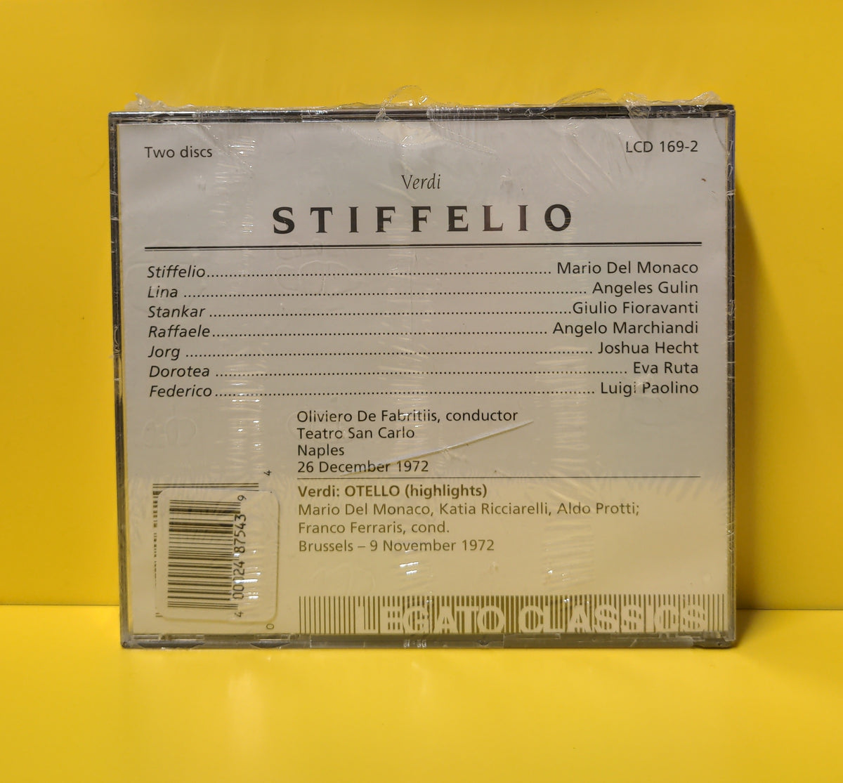 Verdi, Del Monaco, Gulin, Fioravanti, De Fabritiis - Stiffelio - LCD 169-2 New - Sealed - 2xCD Verdi, Del Monaco, Gulin, Fioravanti, De Fabritiis - Stiffelio - LCD 169-2 New - Sealed - 2xCD