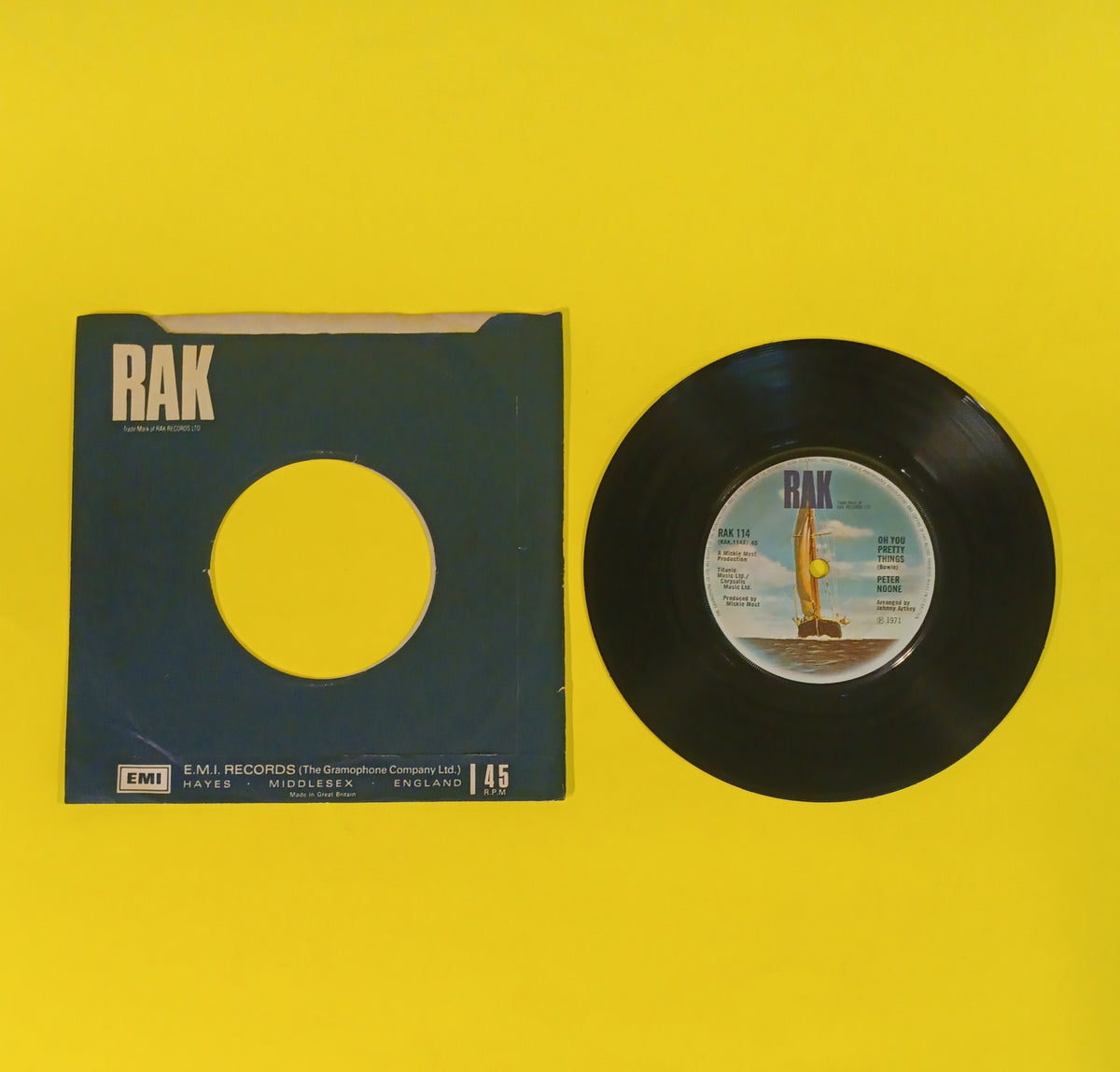 Peter Noone - Oh You Pretty Things / Together Forever (UK 7") - 1971 - RAK 114 Used - VG++ - Vinyl Peter Noone - Oh You Pretty Things / Together Forever (UK 7") - 1971 - RAK 114 Used - VG++ - Vinyl