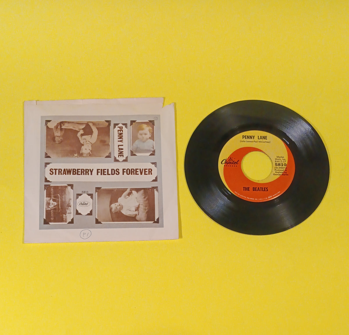 The Beatles - Strawberry Fields Forever / Penny Lane 7" - 1967 - 5810 Used - VG+ - Vinyl The Beatles - Strawberry Fields Forever / Penny Lane 7" - 1967 - 5810 Used - VG+ - Vinyl