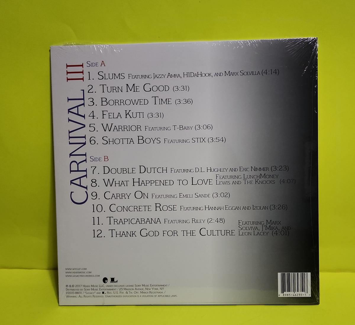 Wyclef Jean - Carnival III:The Fall And Rise Of A Refugee - 2017 - 889854623517 New - Sealed - Vinyl Wyclef Jean - Carnival III:The Fall And Rise Of A Refugee - 2017 - 889854623517 New - Sealed - Vinyl